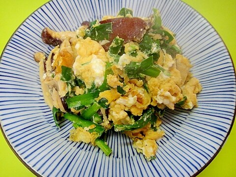 椎茸とニラの卵炒め